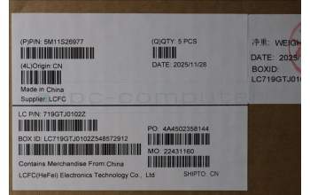 Lenovo 5M11S26977 MECH_ASM FRU KBD CCV ARA(Primax)US BK