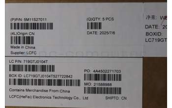 Lenovo 5M11S27011 MECH_ASM FRU KBD CCV SWS(Primax)UK BK