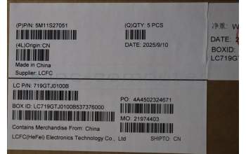 Lenovo 5M11S27051 MECH_ASM FRU KB CCV BEL BL(Primax)UK BK