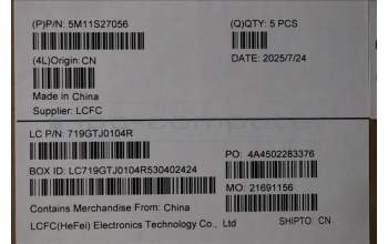 Lenovo 5M11S27056 MECH_ASM FRU KB CCV SPA BL(Liteon)UK BK