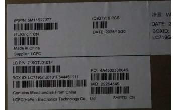 Lenovo 5M11S27077 MECH_ASM FRU KB CCV NOR BL(Liteon)UK BK