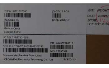 Lenovo 5M11S27080 MECH_ASM FRU KB CCV POR BL(Liteon)UK BK