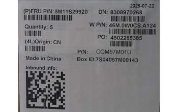 Lenovo 5M11S29920 MECH_ASM MEASM US-C YBLGR-CHY-HBW