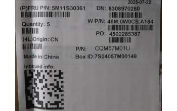 Lenovo 5M11S30361 MECH_ASM FRU MEASMUK-C BL-GR-CHY-ITA