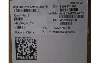 Lenovo 5M11S30379 MECH_ASM FRU MEASMUK-C BL-GR-CHY-SPA