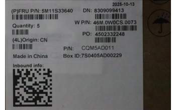 Lenovo 5M11S33640 MECH_ASM FRUMEASMUK-C NBL BK-CHY-ITA