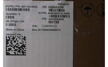 Lenovo 5M11S33652 MECH_ASM FRUMEASMUK-C NBL BK-CHY-POR