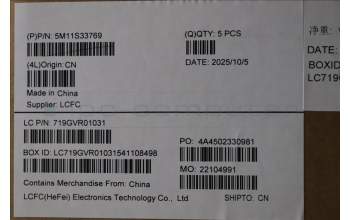 Lenovo 5M11S33769 MECH_ASM FRU BL KB BK BEL SRX