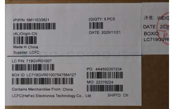 Lenovo 5M11S33821 MECH_ASM FRU BL KB BK HBW SRX