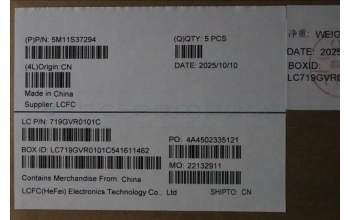 Lenovo 5M11S37294 MECH_ASM FRU BL KB BK NOR SRX