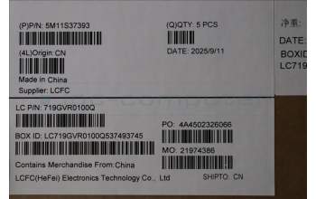 Lenovo 5M11S37393 MECH_ASM FRU BL KB BK SWE/FIN SRX