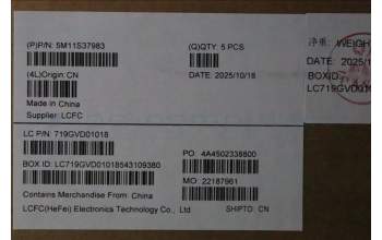 Lenovo 5M11S37983 MECH_ASM BL KB BK MG BEL LTN