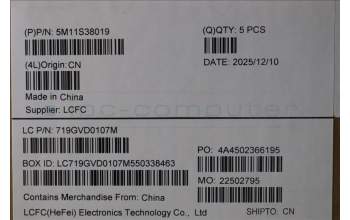 Lenovo 5M11S38019 MECH_ASM BL KB BK MG GRE LTN