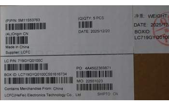 Lenovo 5M11S53763 MECH_ASM FRU KBD W/C FRA BL(CHY)UK BK