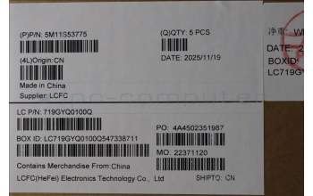 Lenovo 5M11S53775 MECH_ASM FRU KBD W/C HUN BL(CHY)UK BK