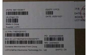 Lenovo 5M11S53817 MECH_ASM FRU KBD W/C SWS BL(SRX)UK BK