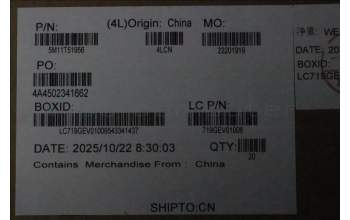 Lenovo 5M11T51956 MECH_ASM ASM-IO-FACE,R,SILVER