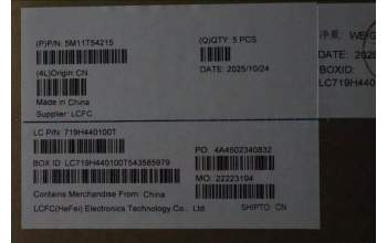 Lenovo 5M11T54215 MECH_ASM BL KB BK BEL SRX