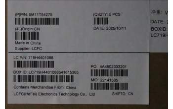 Lenovo 5M11T54275 MECH_ASM BL KB BK ILD SRX