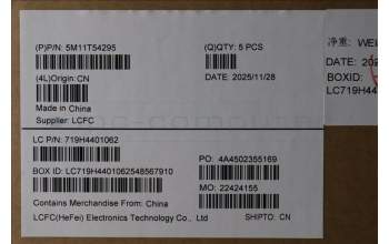 Lenovo 5M11T54295 MECH_ASM BL KB BK NOR SRX