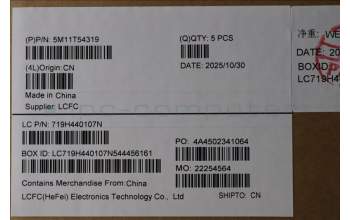 Lenovo 5M11T54319 MECH_ASM BL KB BK SWE/FIN SRX