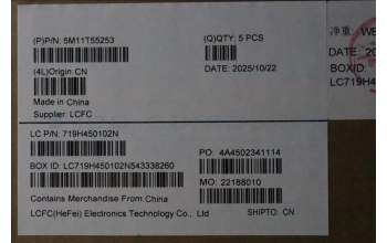 Lenovo 5M11T55253 MECH_ASM BL KB NP BK CZE/SLK PMX