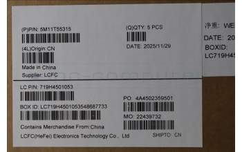 Lenovo 5M11T55315 MECH_ASM BL KB NP BK SLV CHY
