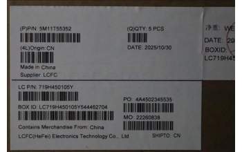 Lenovo 5M11T55352 MECH_ASM BL KB NP BK WW BEL PMX