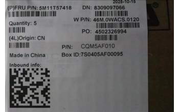 Lenovo 5M11T57418 MECH_ASM NoNFC CCvr+SWS KB ASM,CHY