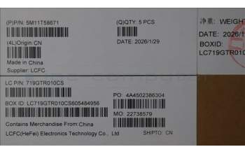 Lenovo 5M11T58671 MECH_ASM FRU KBD W/C FRA BL(SRX)UK GR