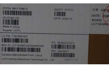 Lenovo 5M11T58813 MECH_ASM BKLT KB NP BK ENG PMX