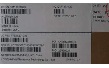 Lenovo 5M11T58909 C-Cover with keyboard, Bulgarian, White, FingerPrint, UK