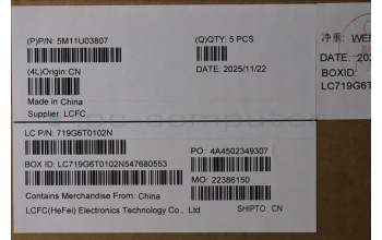 Lenovo 5M11U03807 MECH_ASM GRP_KBD_BZL_ITA_WL_BKWH_DFN