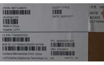 Lenovo 5M11U08074 C-Cover with keyboard, Russian, White, FingerPrint, US