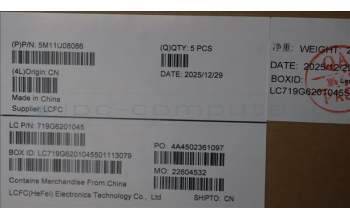 Lenovo 5M11U08086 MECH_ASM FRU ASM UKE CVR FP DFN WH