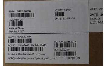 Lenovo 5M11U08088 MECH_ASM FRU ASM EURO ENG CVR FP DFN WH