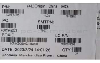 Lenovo 5M20U51075 MECHANICAL Top Filtre Frame,Black,T580