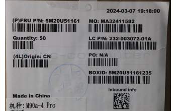 Lenovo 5M20U51161 MECHANICAL FRU,Mechanical Gasket15*10*6