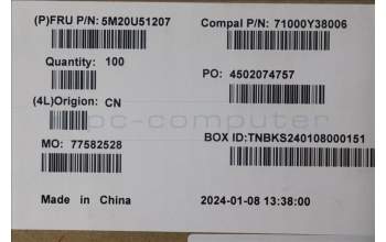 Lenovo 5M20U51207 MECHANICAL SYS_COVER_FRONT_CAP_R_Luna65