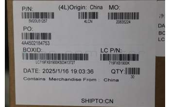 Lenovo 5M20U51257 MECH_ASM R/IO Shielding Assy,T7100 LCFC