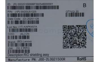 Lenovo 5M20U51325 MECHANICAL RIO shielding assy