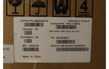 Lenovo 5M40U46375 MICROPHONE A570 Zilltek Arc rubber Mic