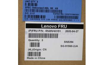 Lenovo 5N20V43151 NB_KYB CMSK-CS20,BK-NBL,LTN,BEL