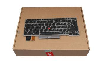 5N20V43483 teclado original Lenovo DE (alemán) negro/plateado con retroiluminacion y mouse-stick