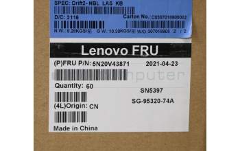 Lenovo NB_KYB CMFL-CS20,BK-NBL,LTN,LA SPA para Lenovo ThinkPad P14s Gen 1 (20S4/20S5)
