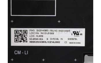 Lenovo 5N20V43935 NB_KYB CMFL-CS20,BK-BL,LTN,IND ENG