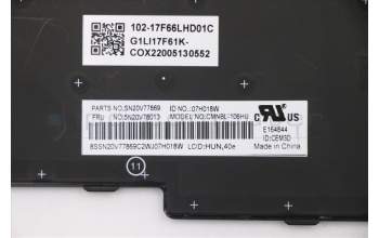 Lenovo 5N20V78013 NB_KYB CMNM-CS20,BK-BL,CHY,HUN