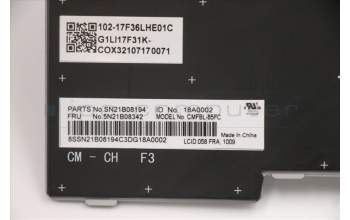 Lenovo 5N21B08342 NB_KYB CM KBD FL-CS20 CHY,BL,GR,058 FRA