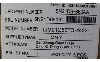 Lenovo 5N21D68031 NB_KYB CS22 FL TOP,BK-NBL,CHY,TUR