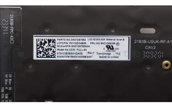 Lenovo 5N21D68265 NB_KYB CS22 FL TOP,BK-BL,TRI,IND ENG